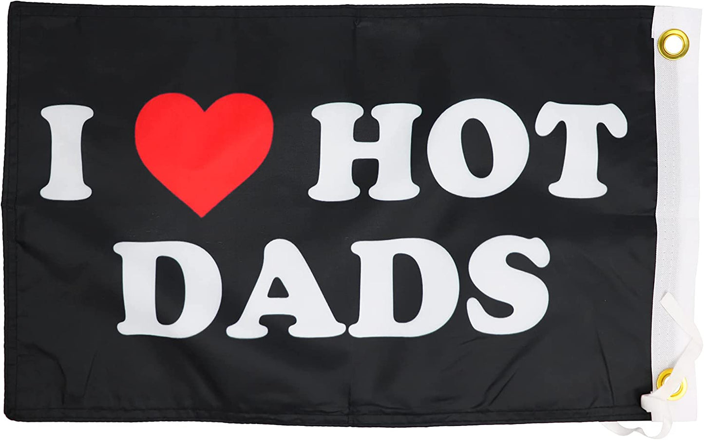 I Heart Hot Dads Flag - 12x18 Inches