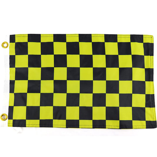 Black and Yellow Checkered Flag - 12x18 Inches
