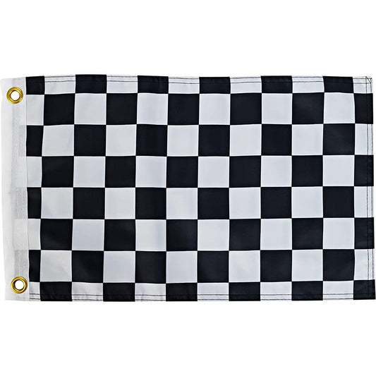 Black and White Checkered Flag - 12x18 Inches