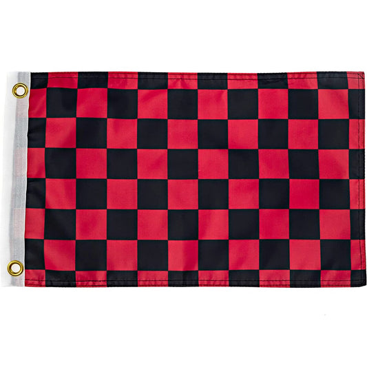 Black and Red Checkered Flag - 12x18 Inches