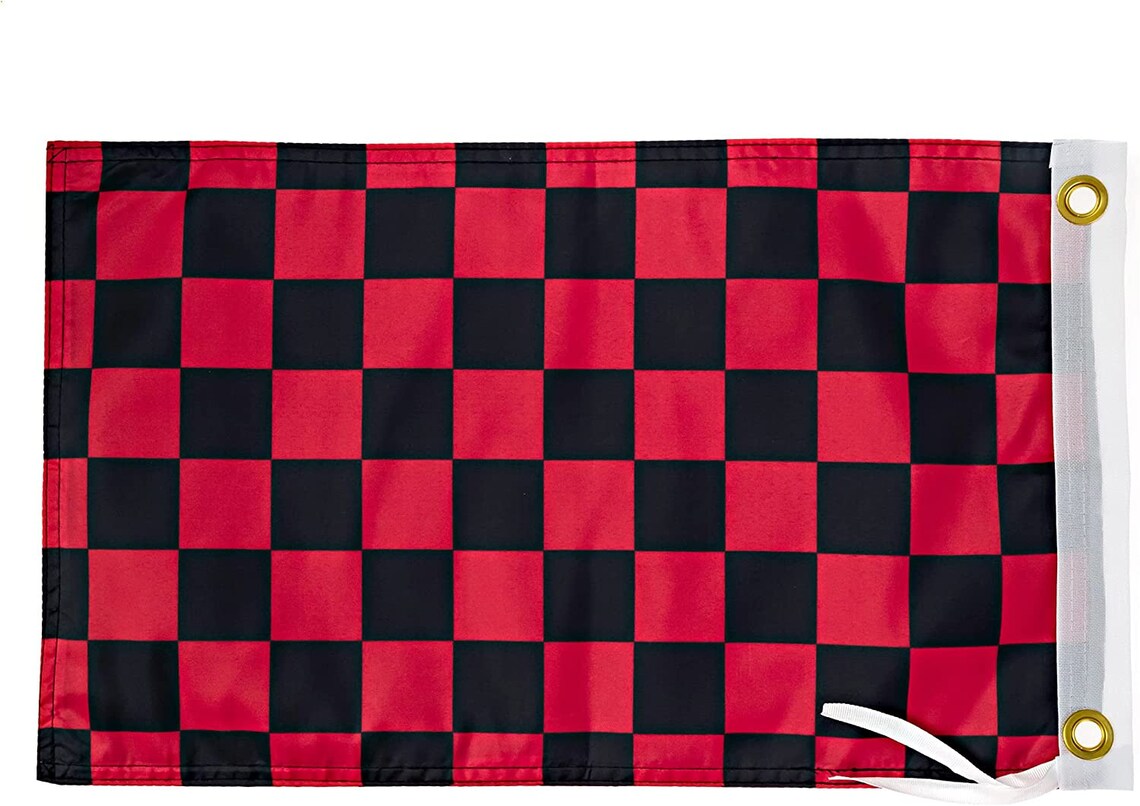 Black and Red Checkered Flag - 12x18 Inches