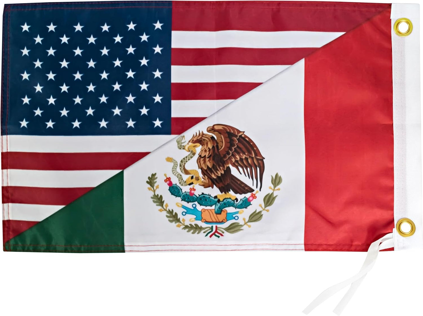 Half USA/Half Mexico Flag - 12x18 Inches
