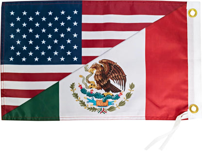 Half USA/Half Mexico Flag - 12x18 Inches