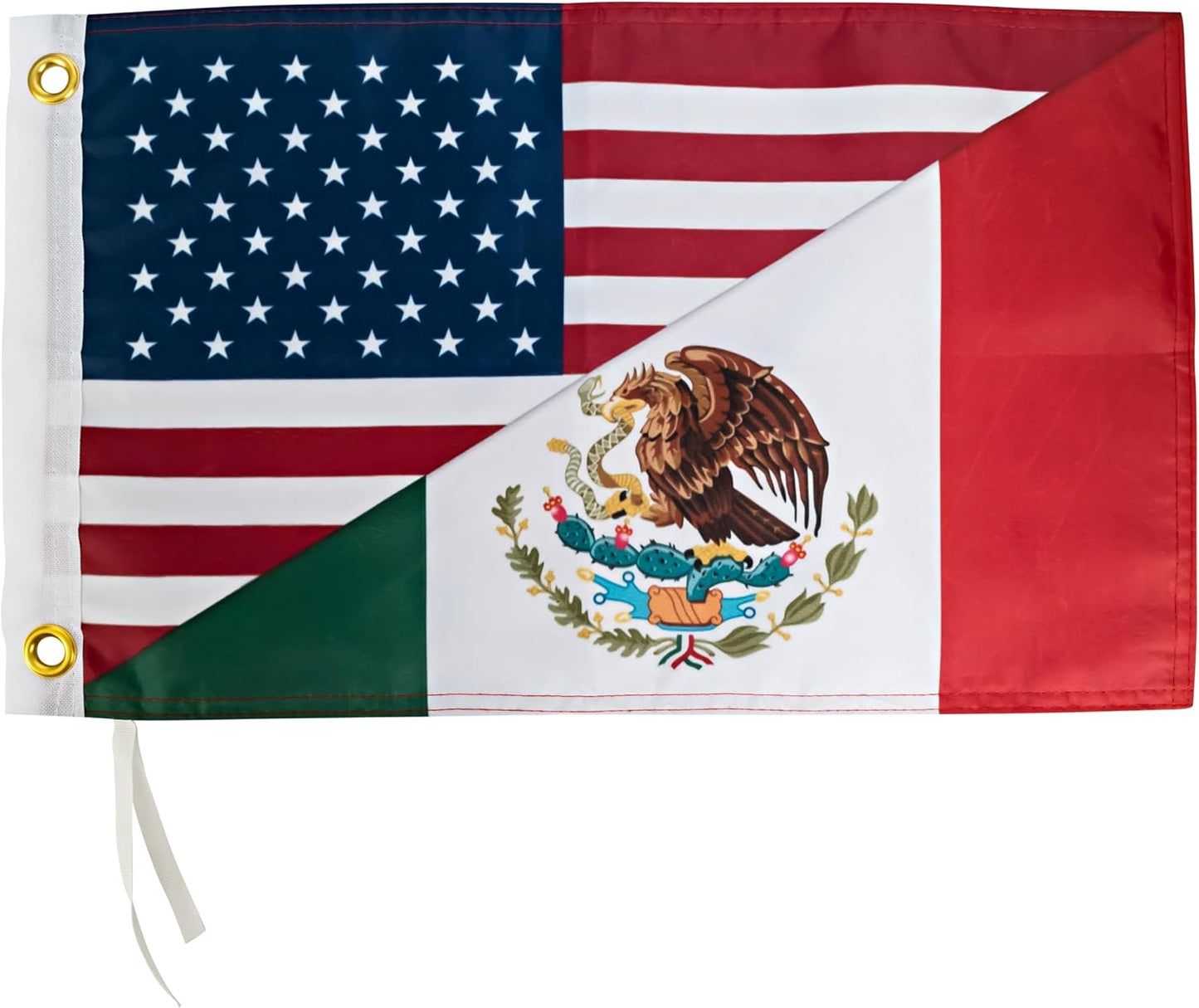 Half USA/Half Mexico Flag - 12x18 Inches