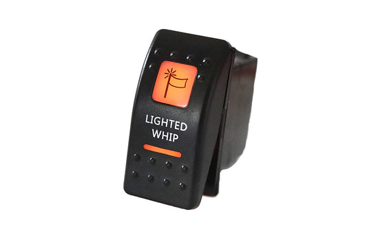 Lighted Whips - Amber Rocker Switch