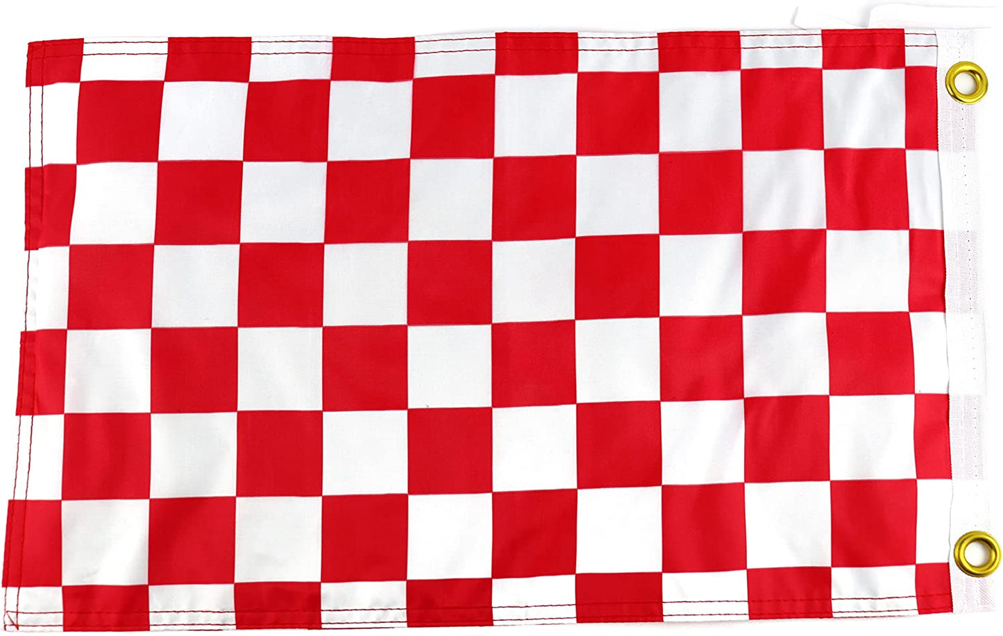 White and Red Checkered Flag - 12x18 Inches