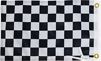 Black and White Checkered Flag - 12x18 Inches