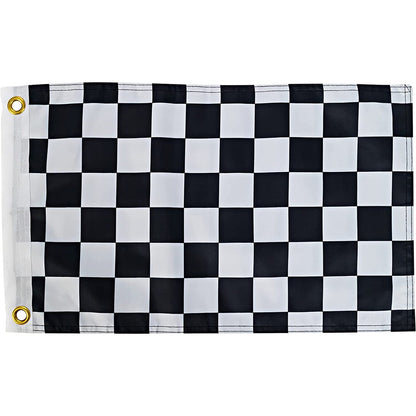 Black and White Checkered Flag - 12x18 Inches