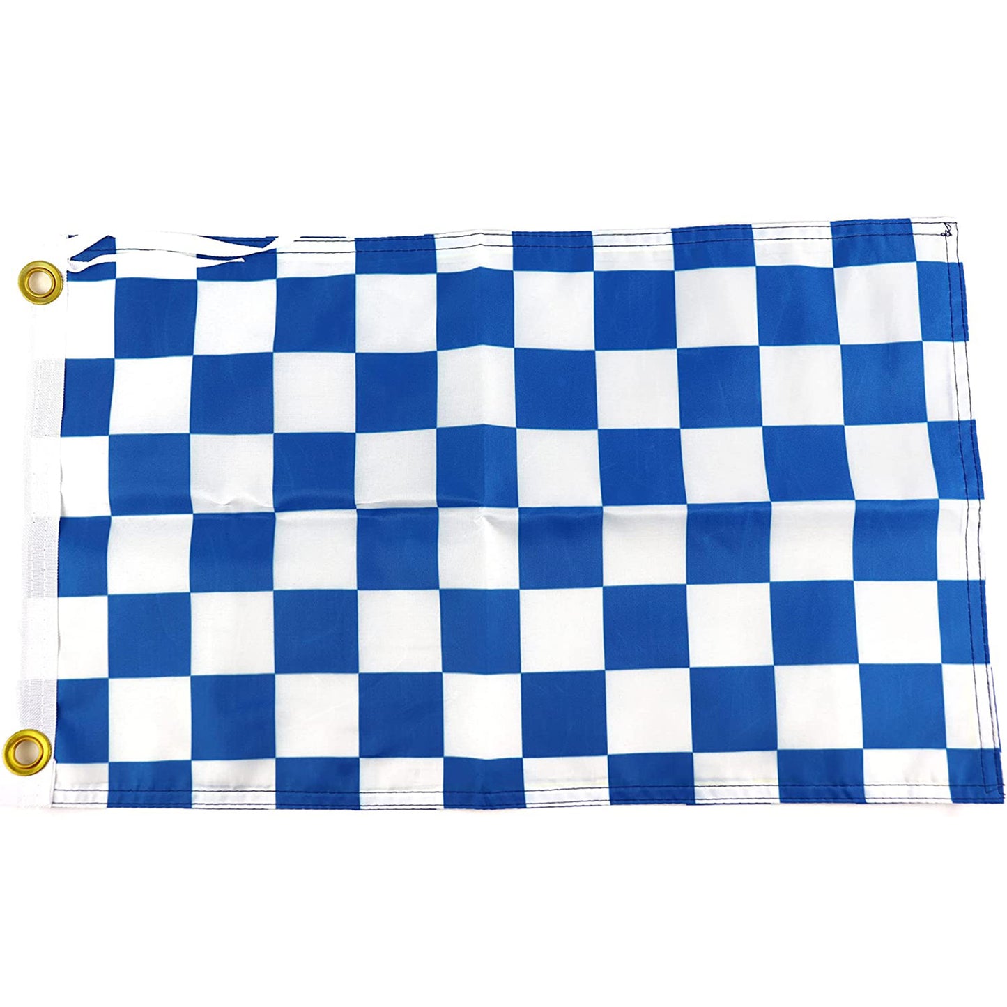 White and Blue Checkered Flag - 12x18 Inches