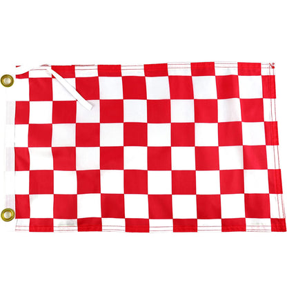 White and Red Checkered Flag - 12x18 Inches